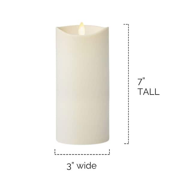 LUMINARA Pearl Ivory OUTDOOR Flameless Candle Pillar Melted Top